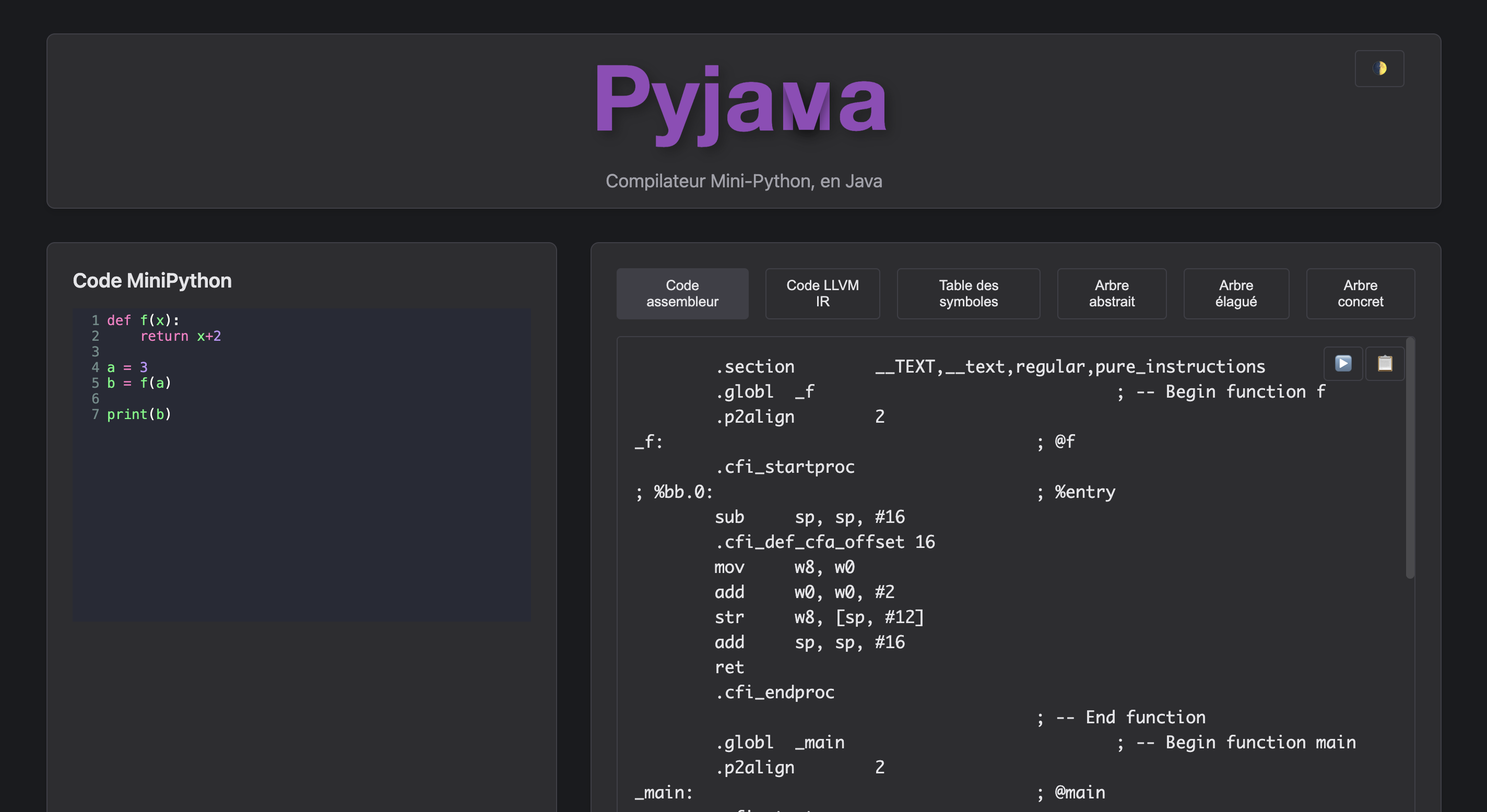 Screenshot projet Pyjama